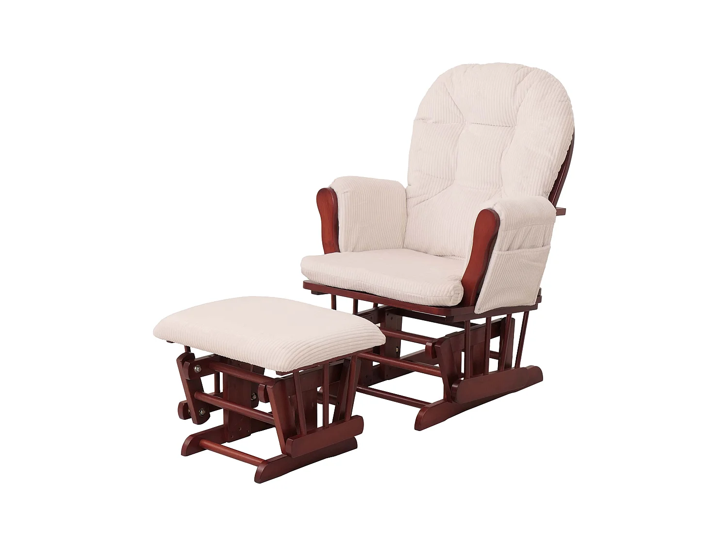 Fauteuil de relaxation MCW-C76,  crème Bâti foncé