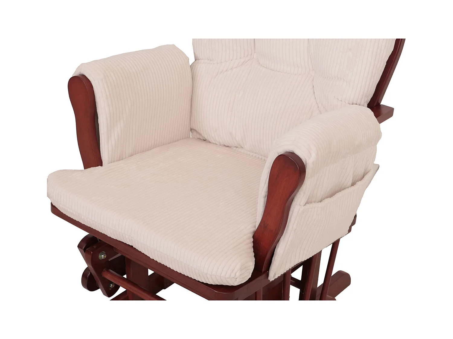 Fauteuil de relaxation MCW-C76,  crème Bâti foncé
