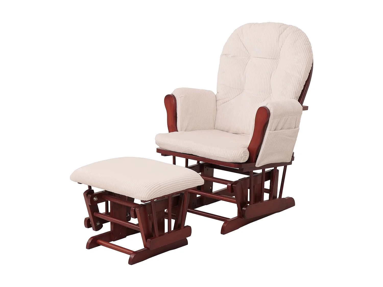 Fauteuil de relaxation MCW-C76,  crème Bâti foncé