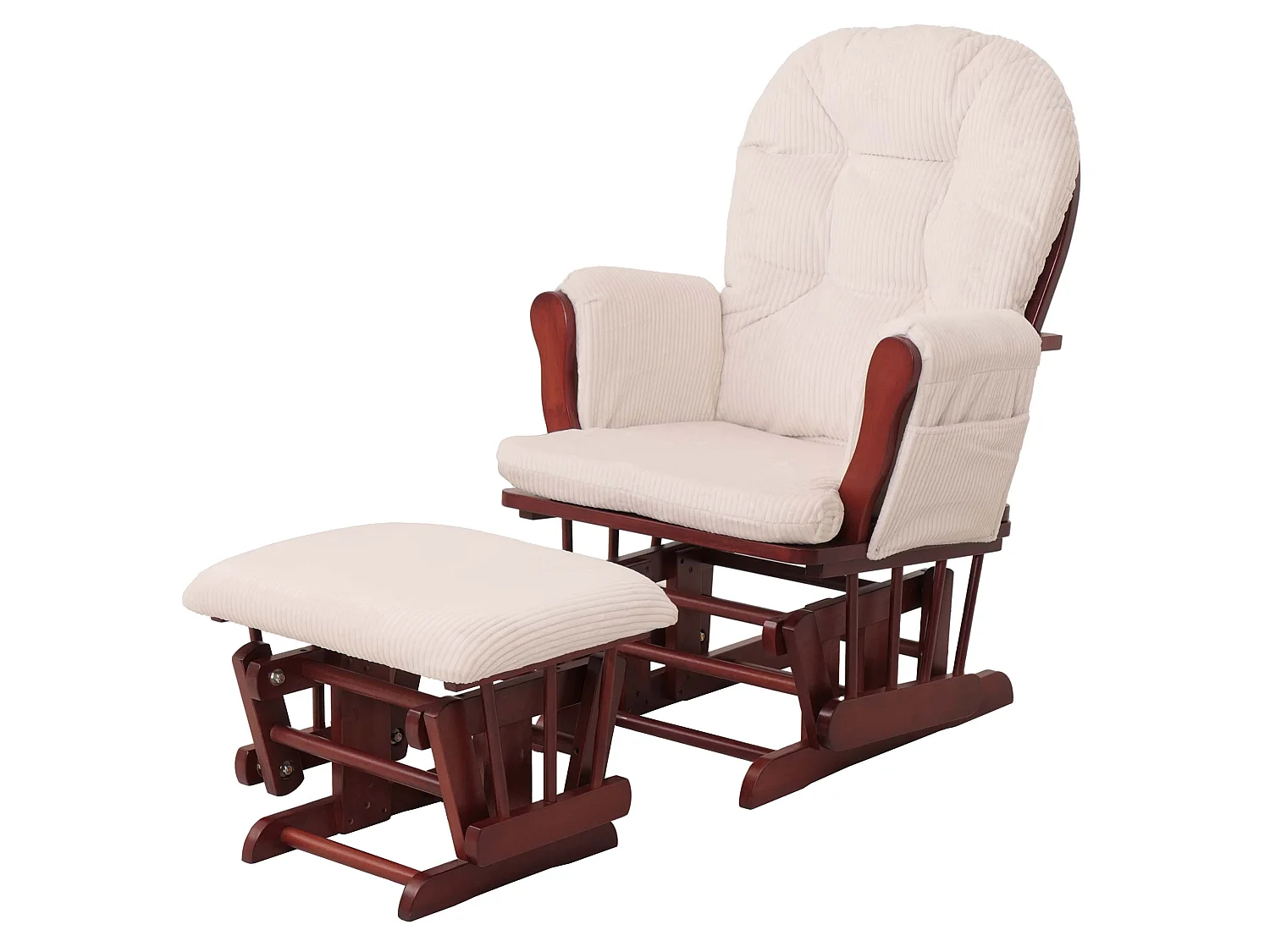 Relaxsessel MCW-C76, Creme Gestell dunkel