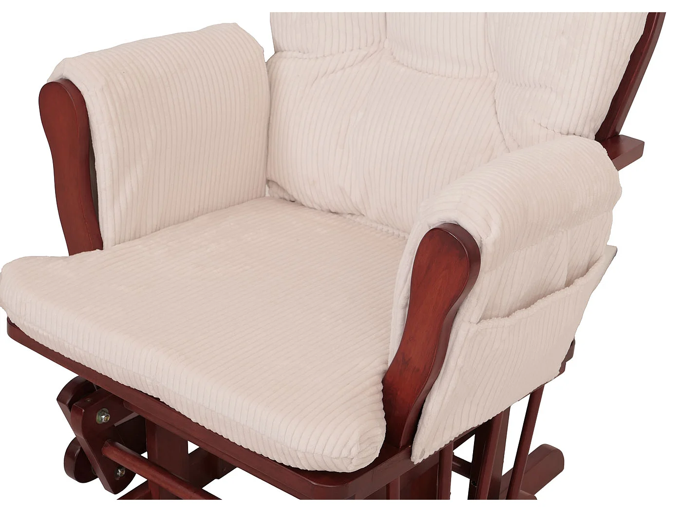 Relaxsessel MCW-C76, Creme Gestell dunkel