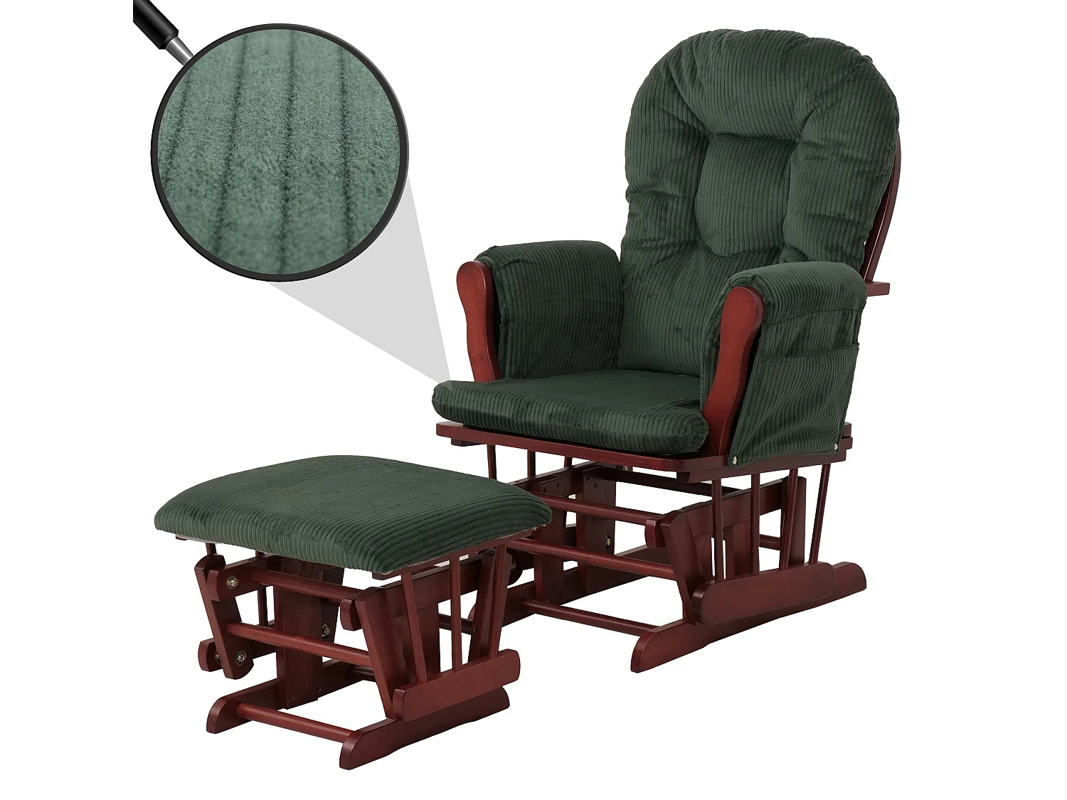 Fauteuil de relaxation MCW-C76,  vert Bâti foncé