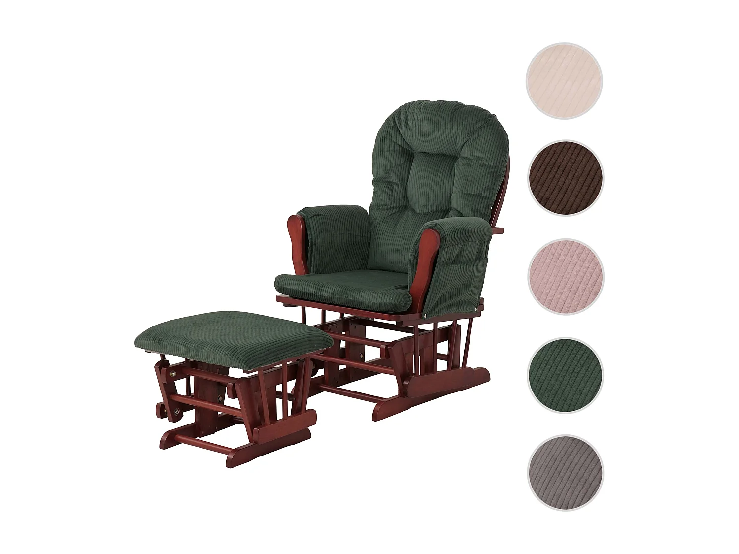 Fauteuil de relaxation MCW-C76,  vert Bâti foncé