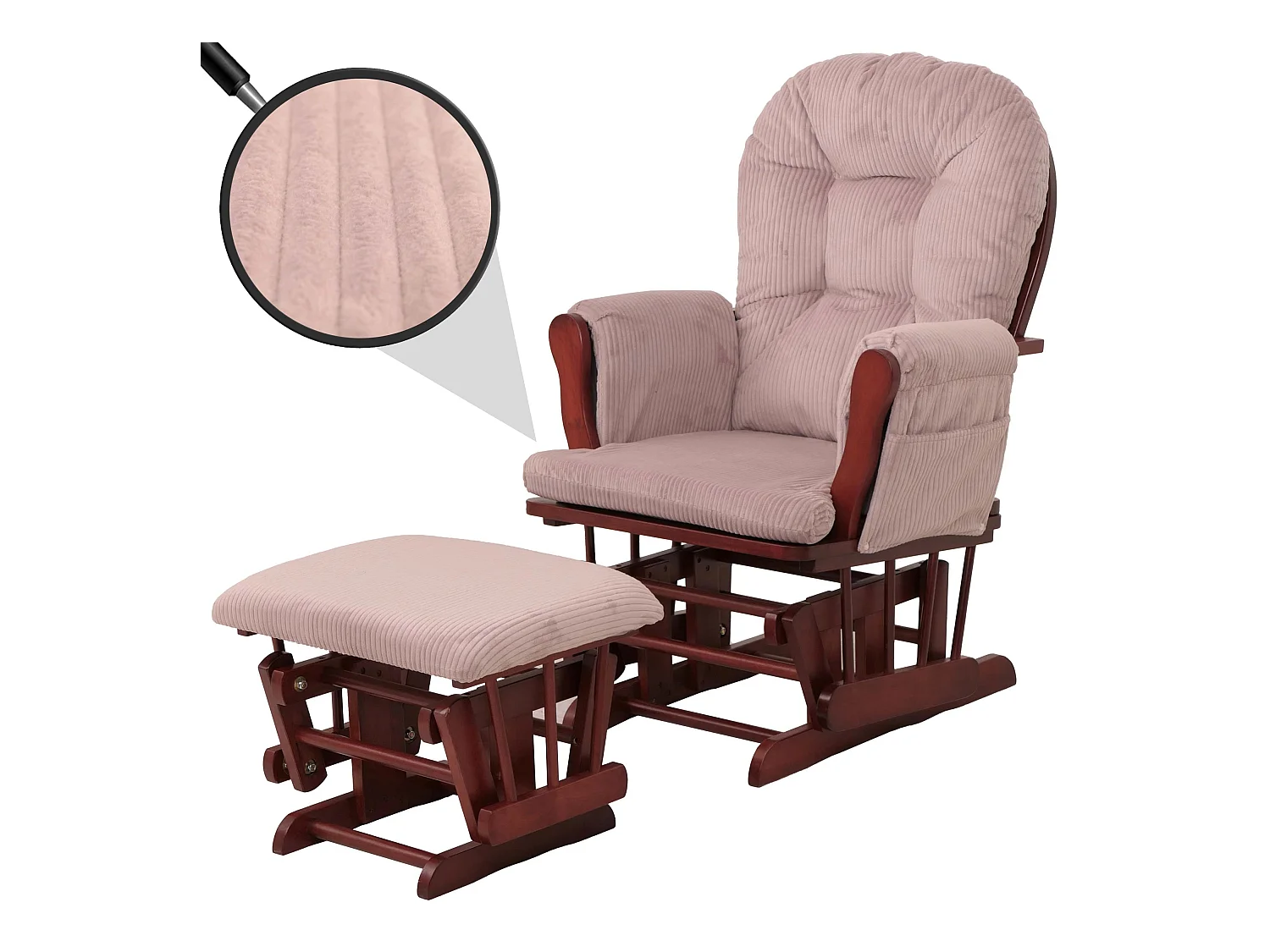 Sillón reclinable MCW-C76,  rosa oscuro armazón