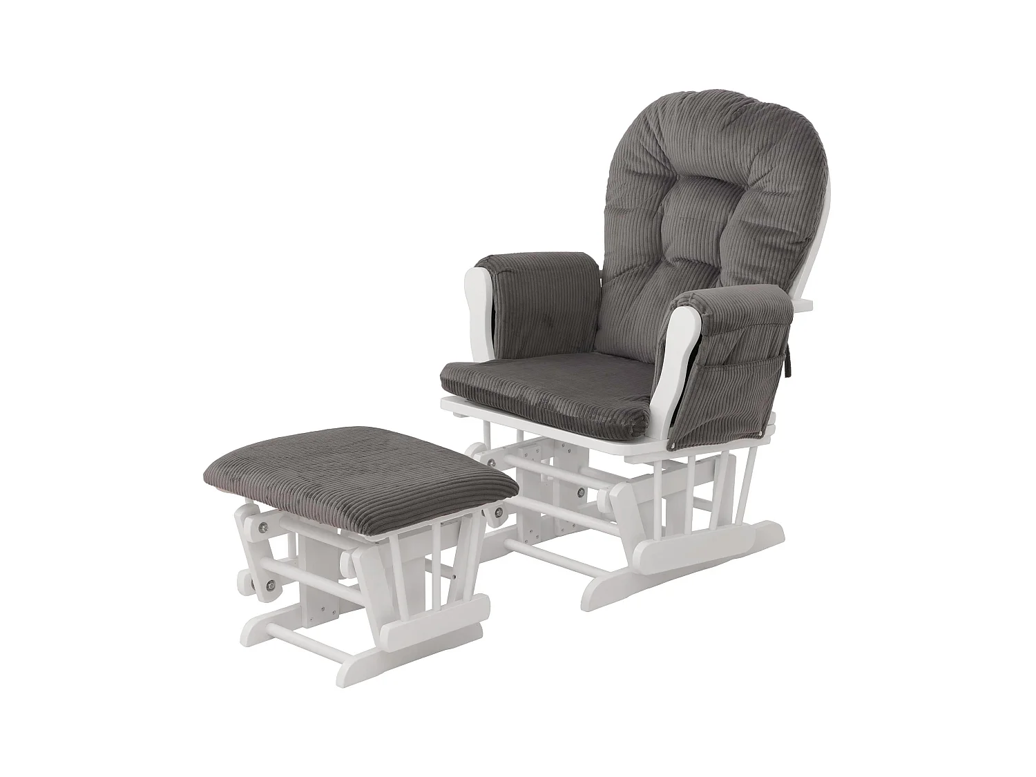 Fauteuil de relaxation MCW-C76,  gris foncé Bâti blanc
