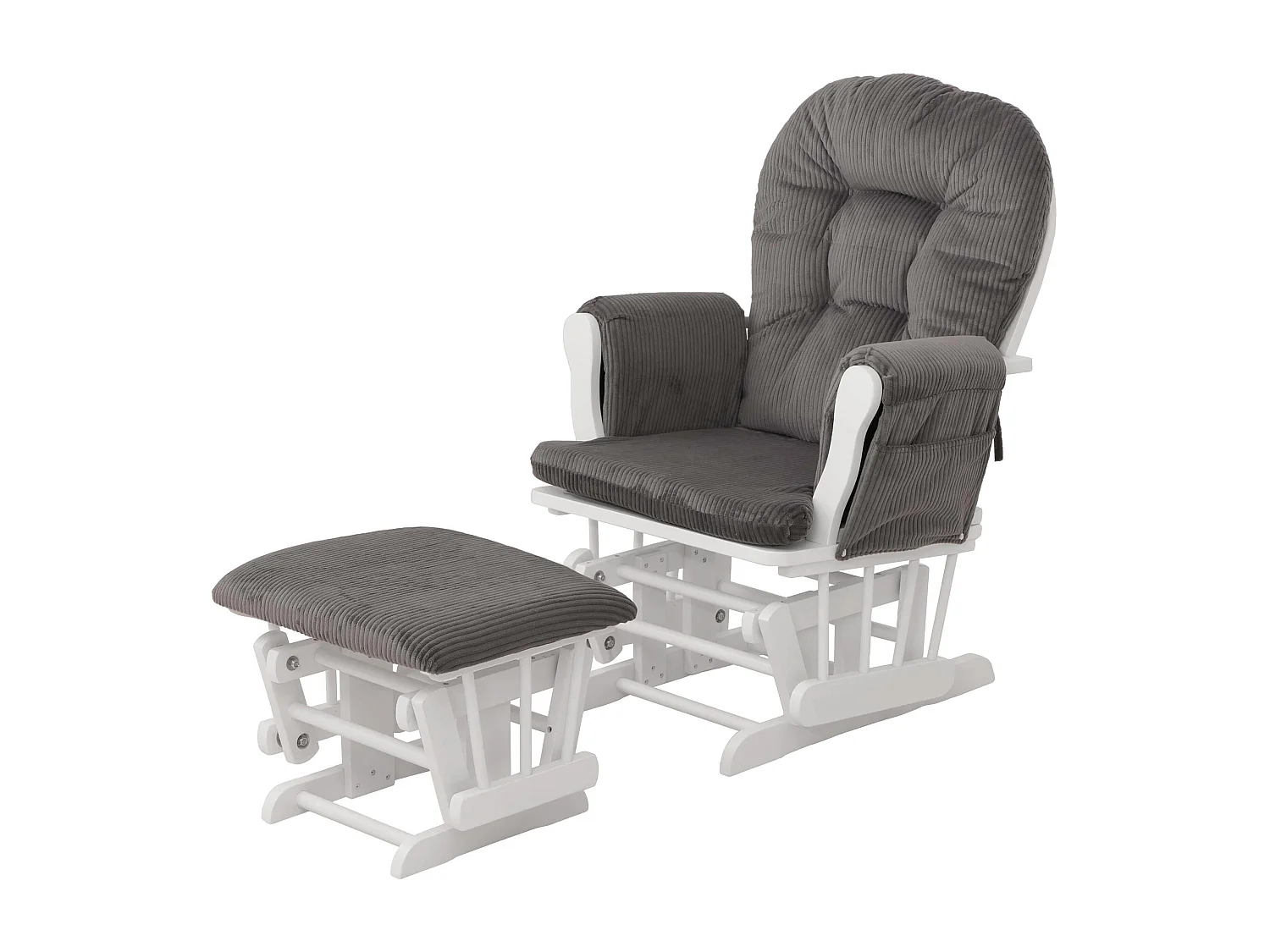 Fauteuil de relaxation MCW-C76,  gris foncé Bâti blanc