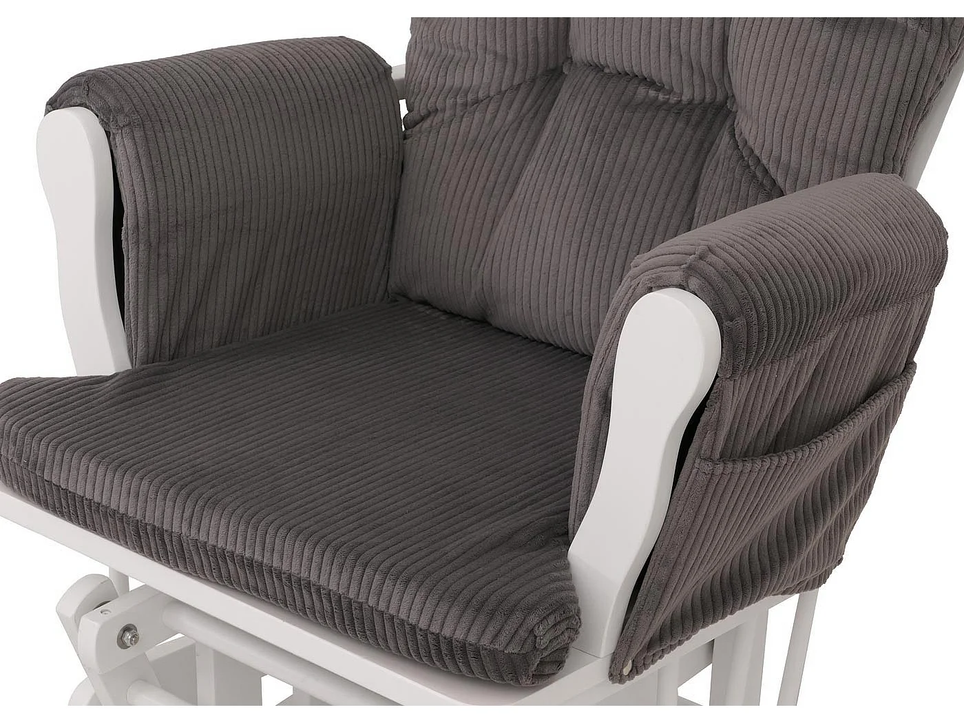 Fauteuil de relaxation MCW-C76,  gris foncé Bâti blanc