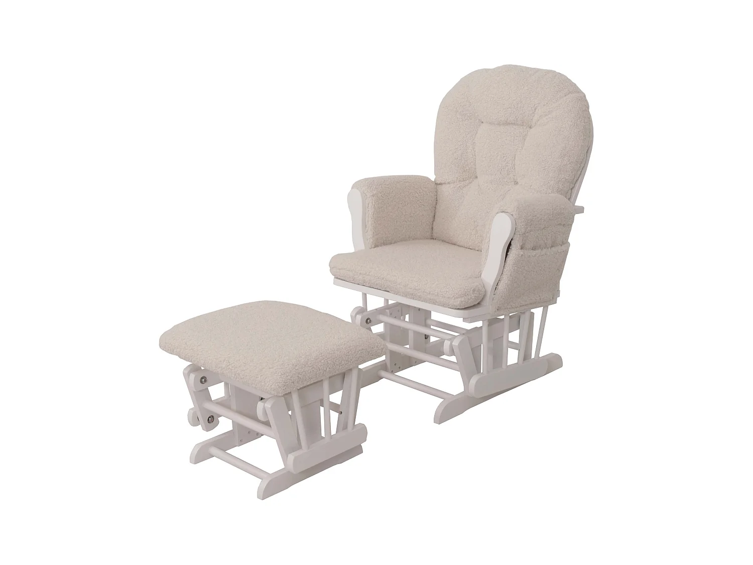 Fauteuil de relaxation MCW-C76,  crème Bâti blanc