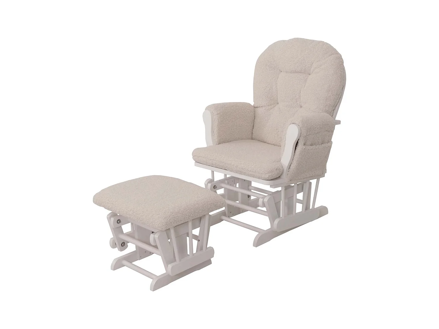 Fauteuil de relaxation MCW-C76,  crème Bâti blanc