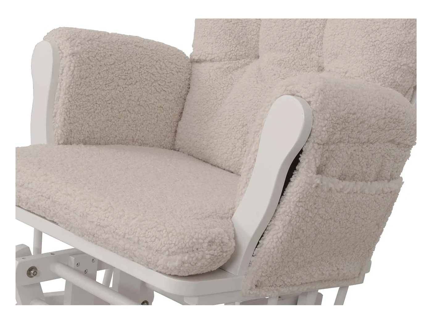 Fauteuil de relaxation MCW-C76,  crème Bâti blanc
