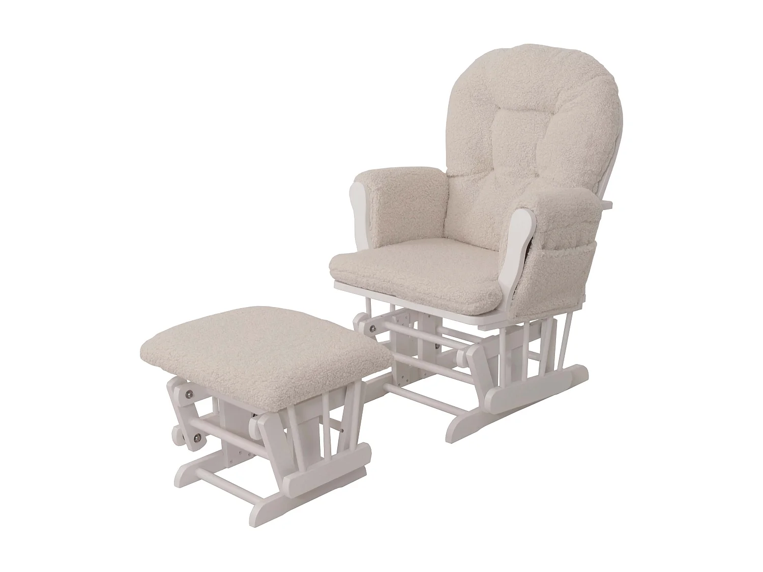 Fauteuil de relaxation MCW-C76,  crème Bâti blanc