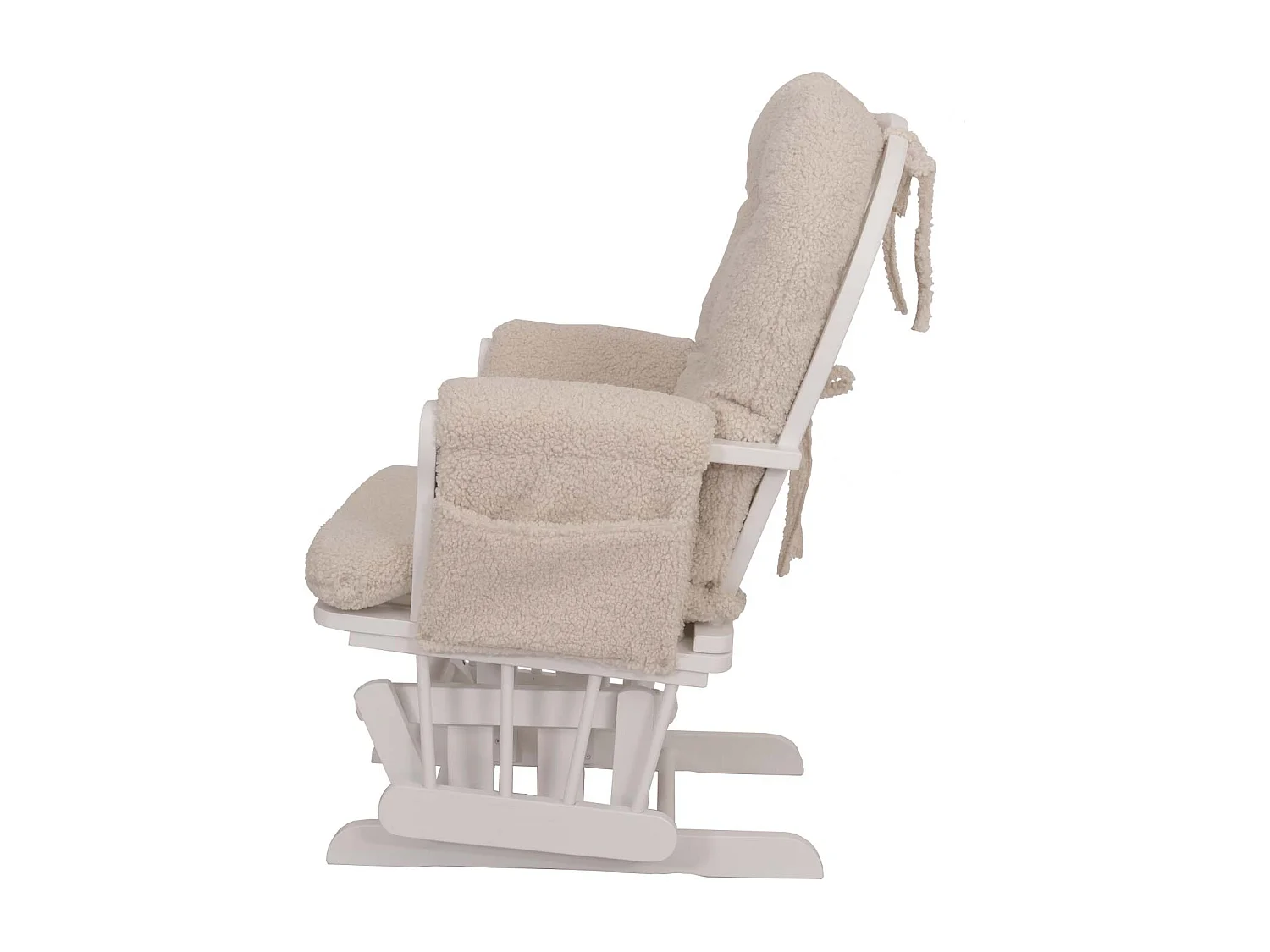 Fauteuil de relaxation MCW-C76,  crème Bâti blanc