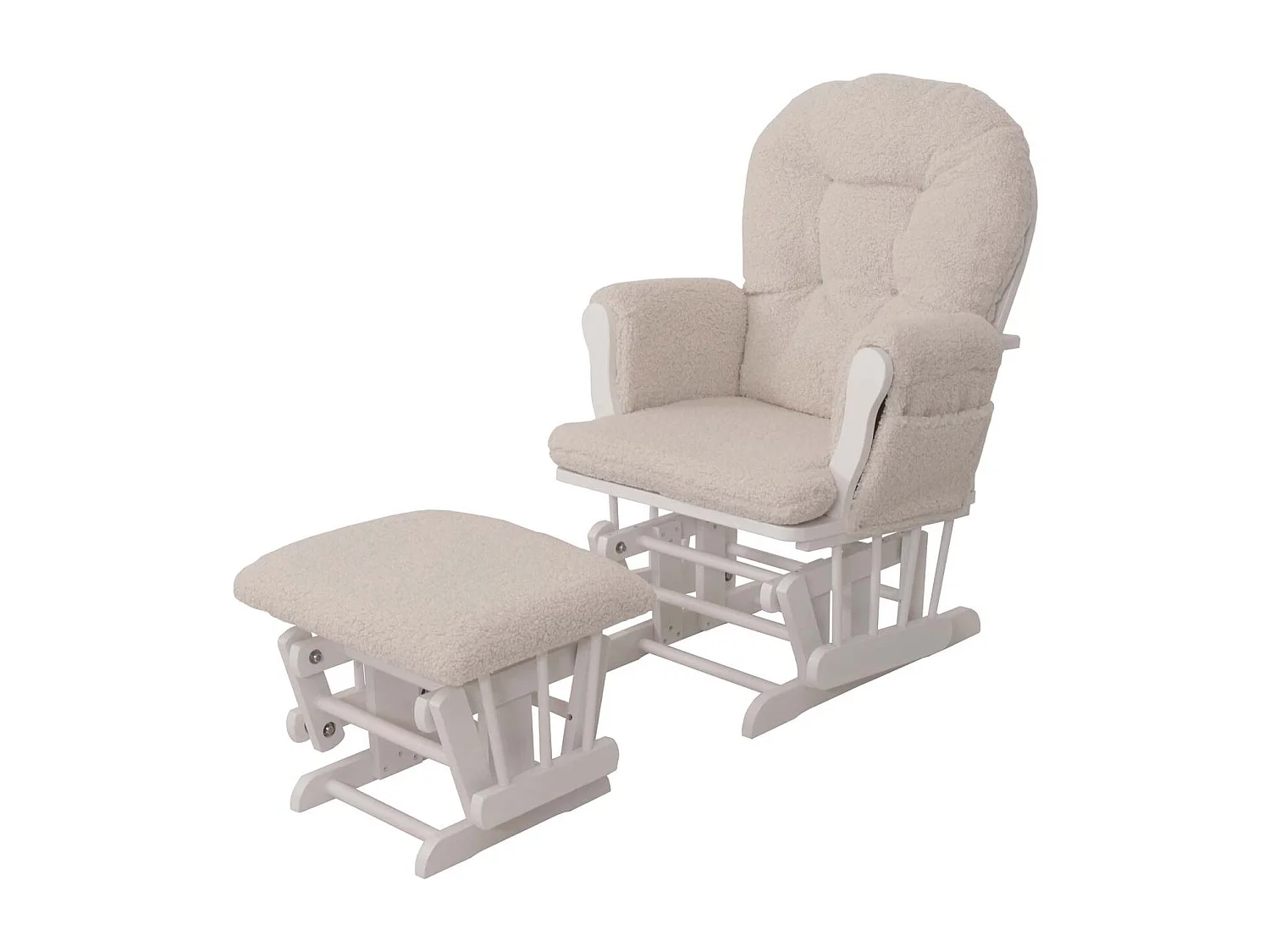 Fauteuil de relaxation MCW-C76,  crème Bâti blanc