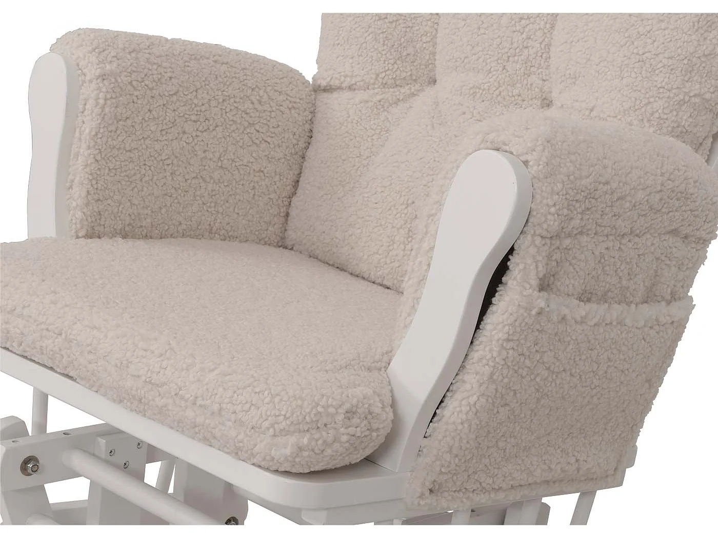Fauteuil de relaxation MCW-C76,  crème Bâti blanc