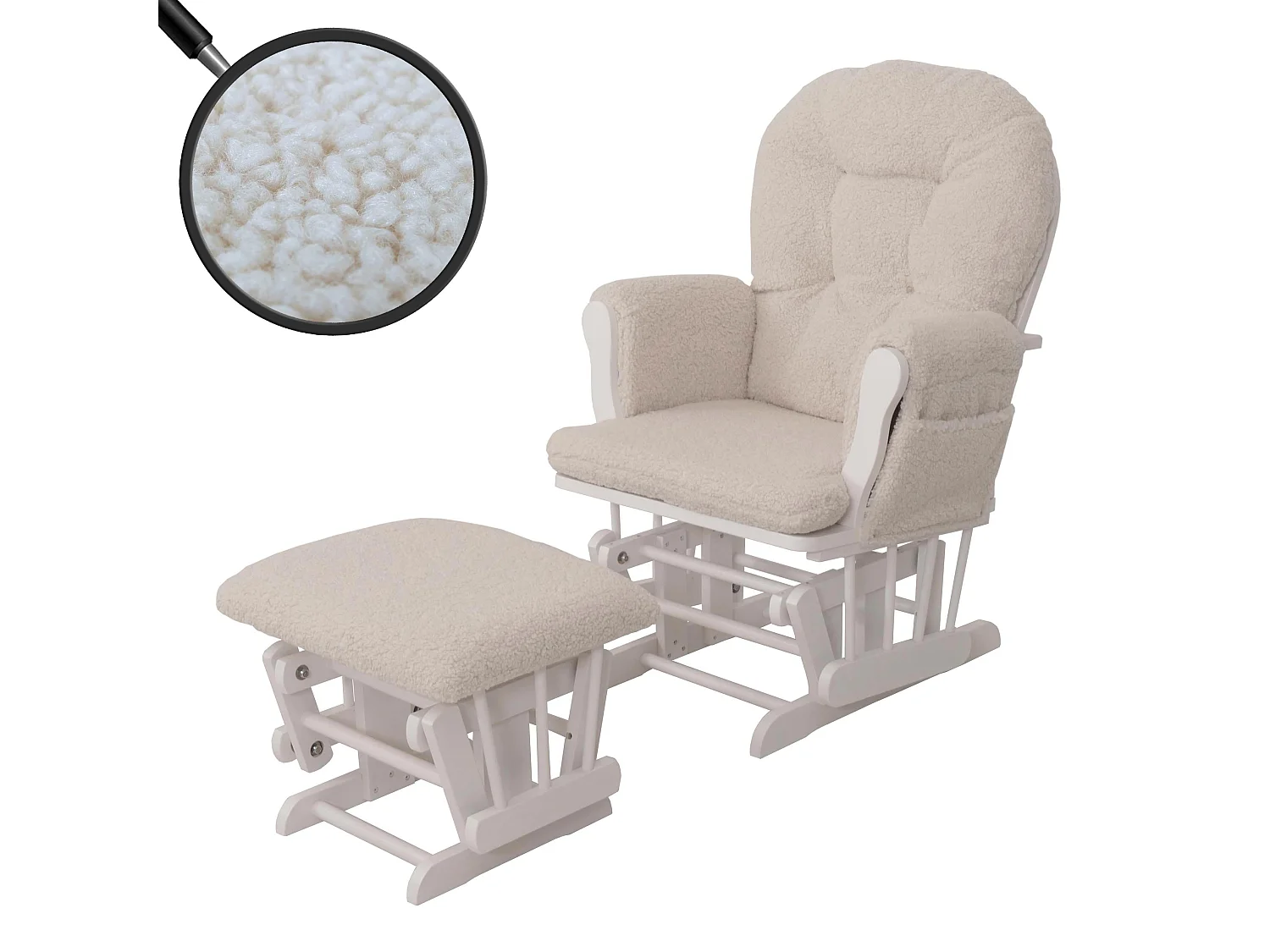 Relaxsessel MCW-C76, Creme Gestell weiß