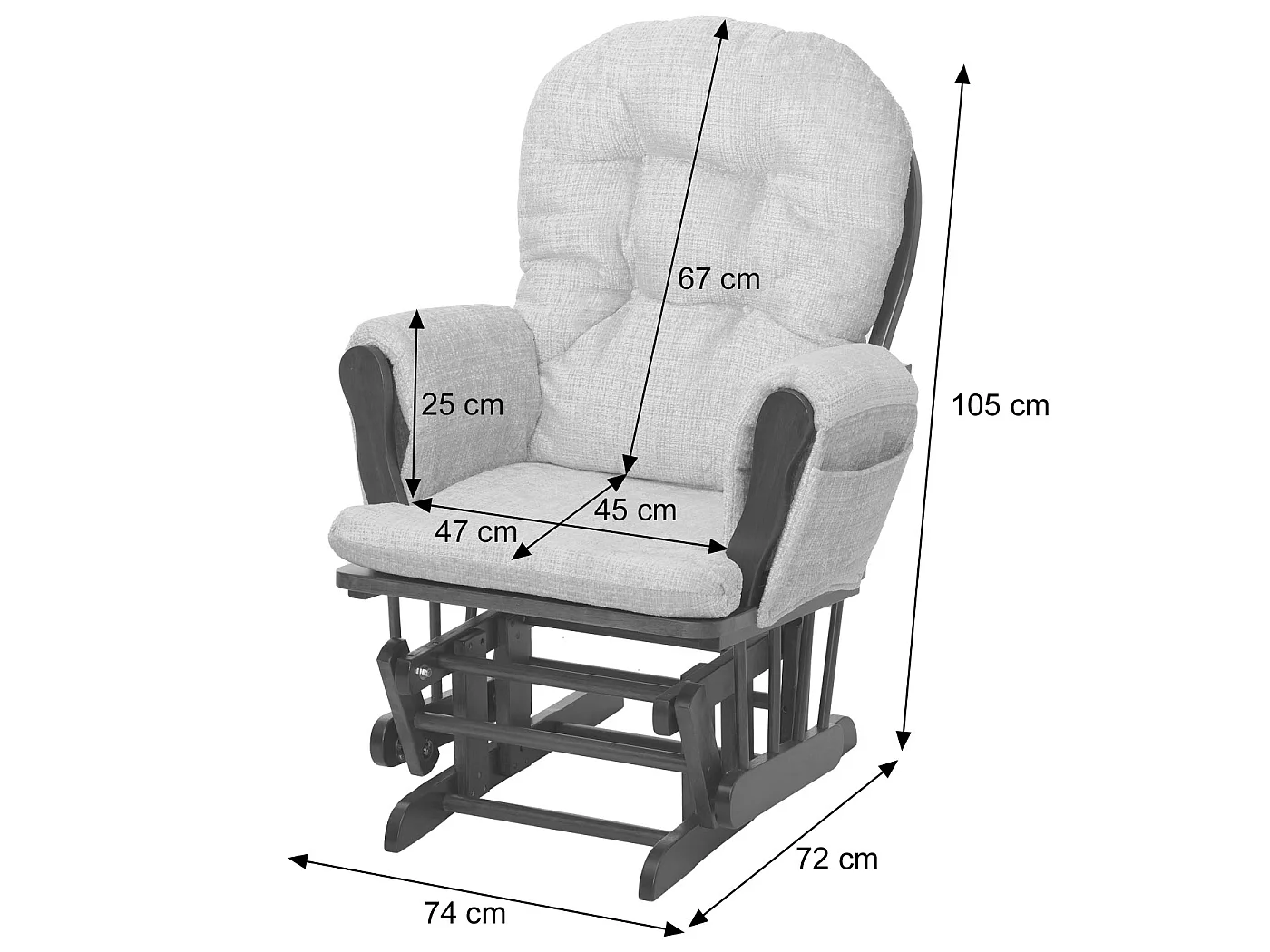Relaxsessel MCW-C76, Creme Gestell weiß
