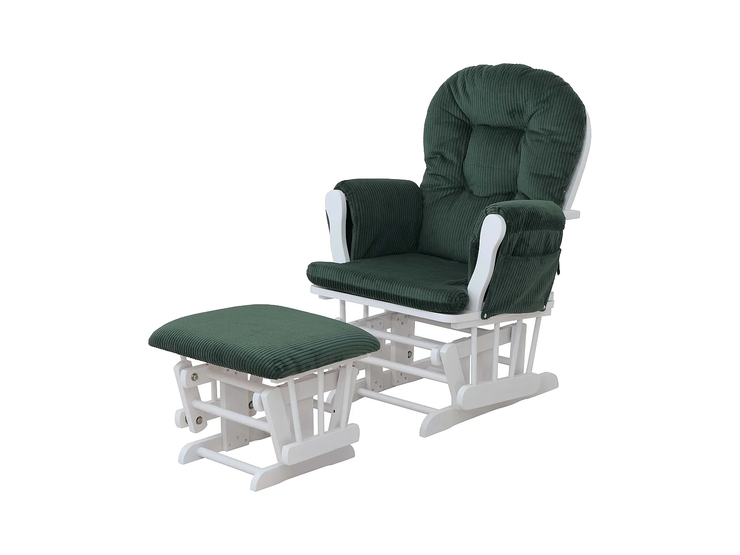 Fauteuil de relaxation MCW-C76,  vert Bâti blanc