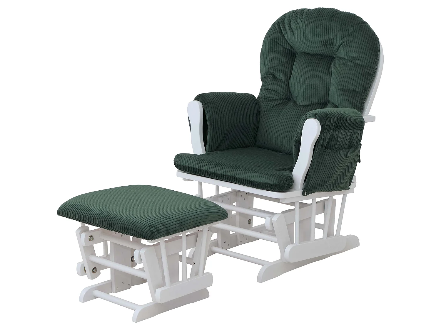 Fauteuil de relaxation MCW-C76,  vert Bâti blanc