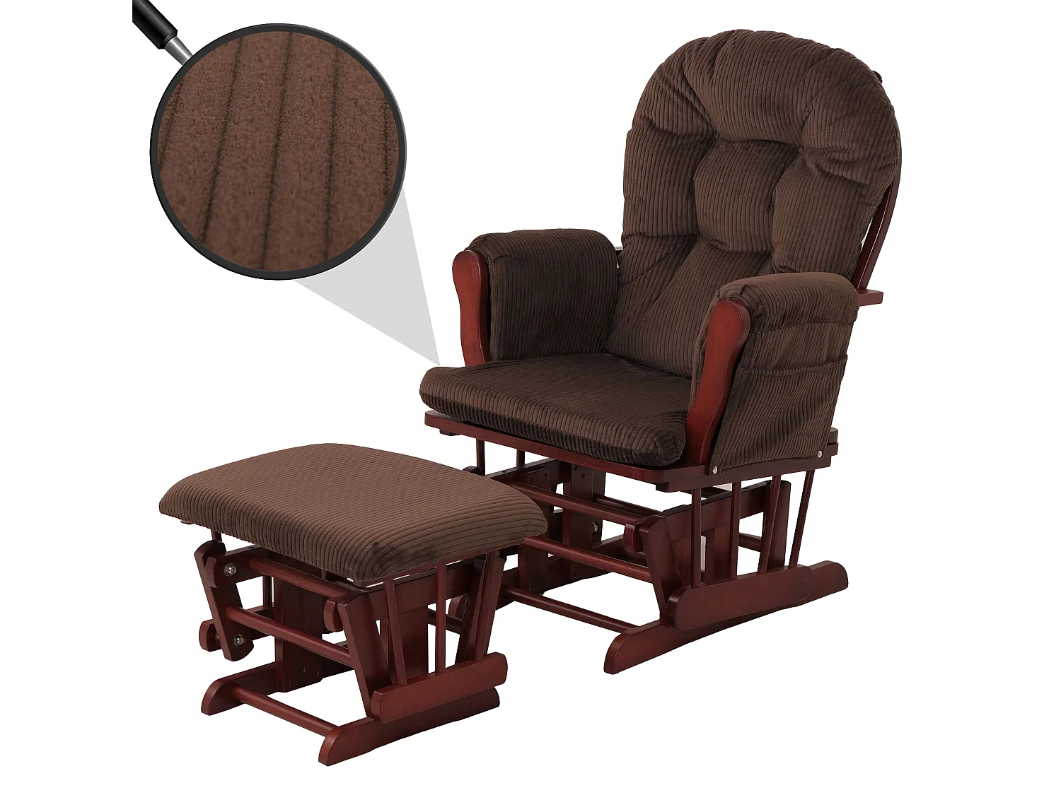 Fauteuil de relaxation MCW-C76,  brun Bâti foncé