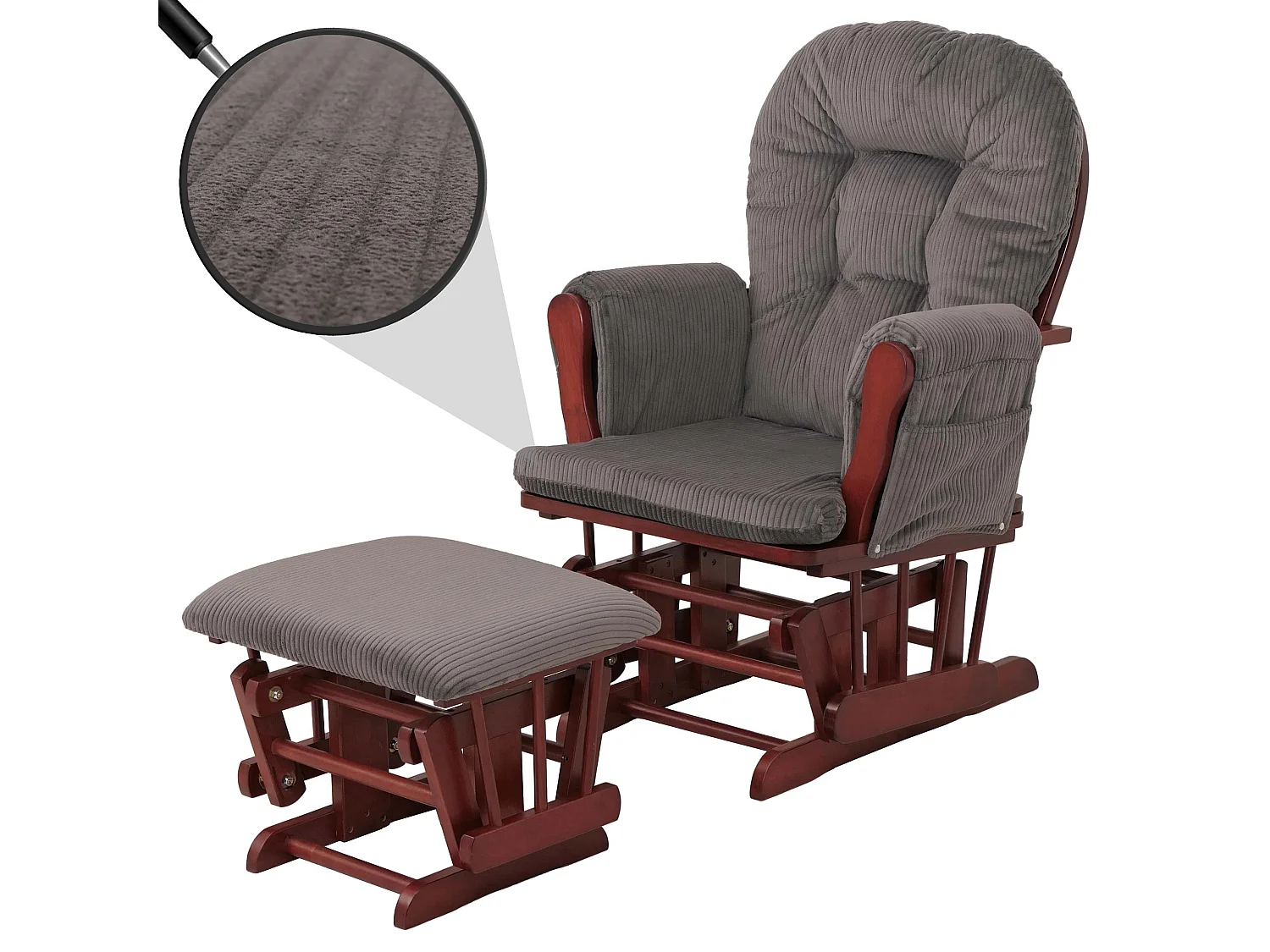 Fauteuil de relaxation MCW-C76,  gris foncé Bâti foncé