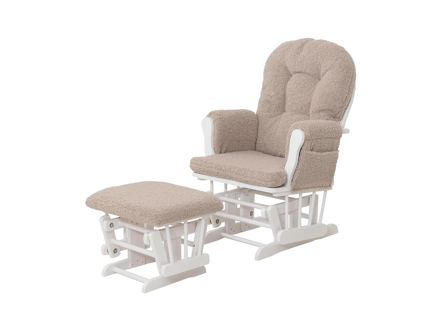 Fauteuil de relaxation MCW-C76,  marron Bâti blanc