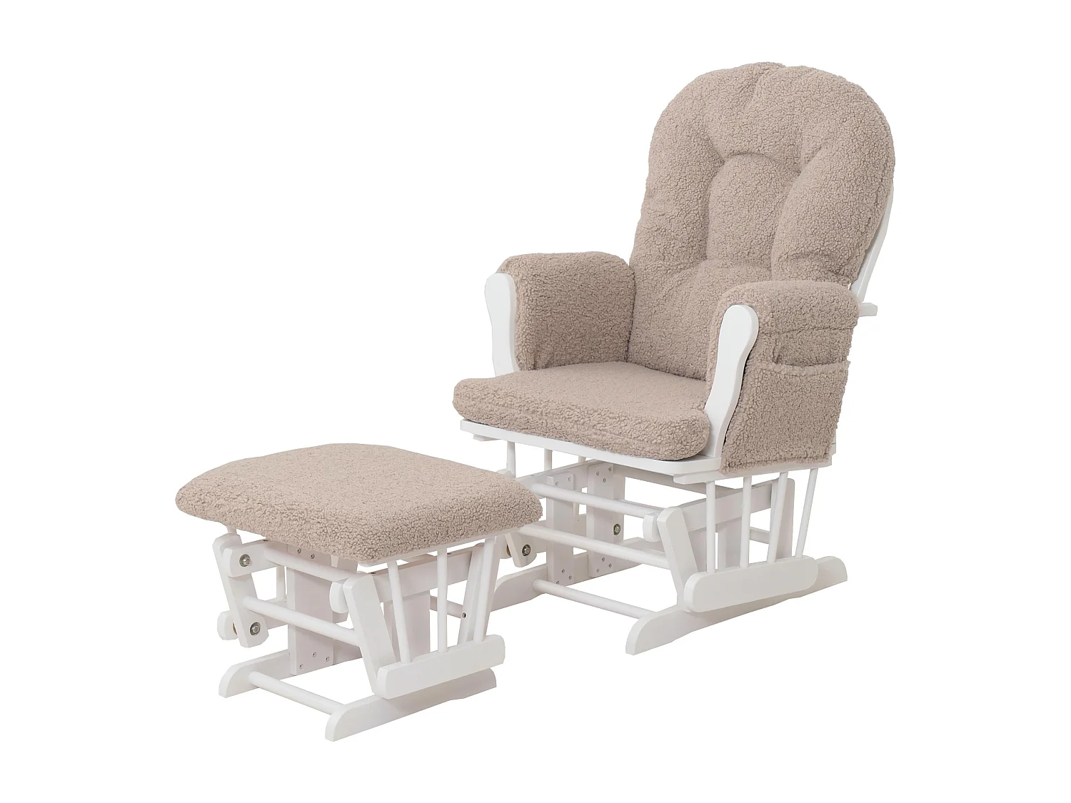 Fauteuil de relaxation MCW-C76,  marron Bâti blanc