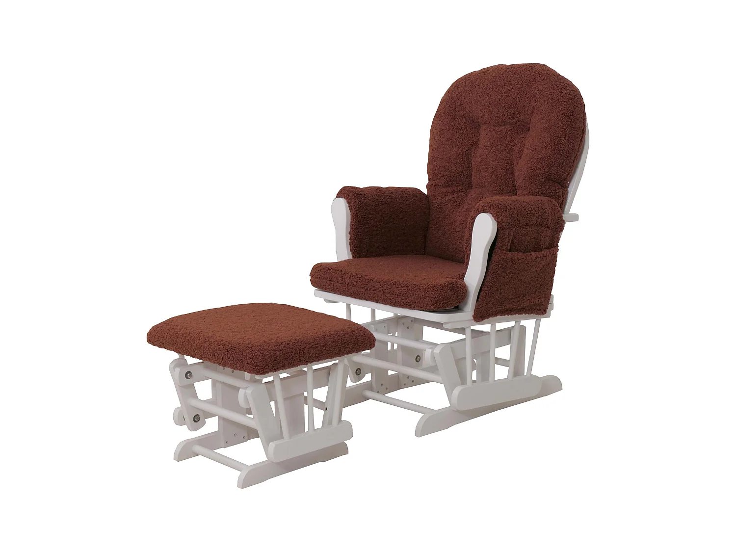Fauteuil de relaxation MCW-C76,  brun rouille Bâti blanc