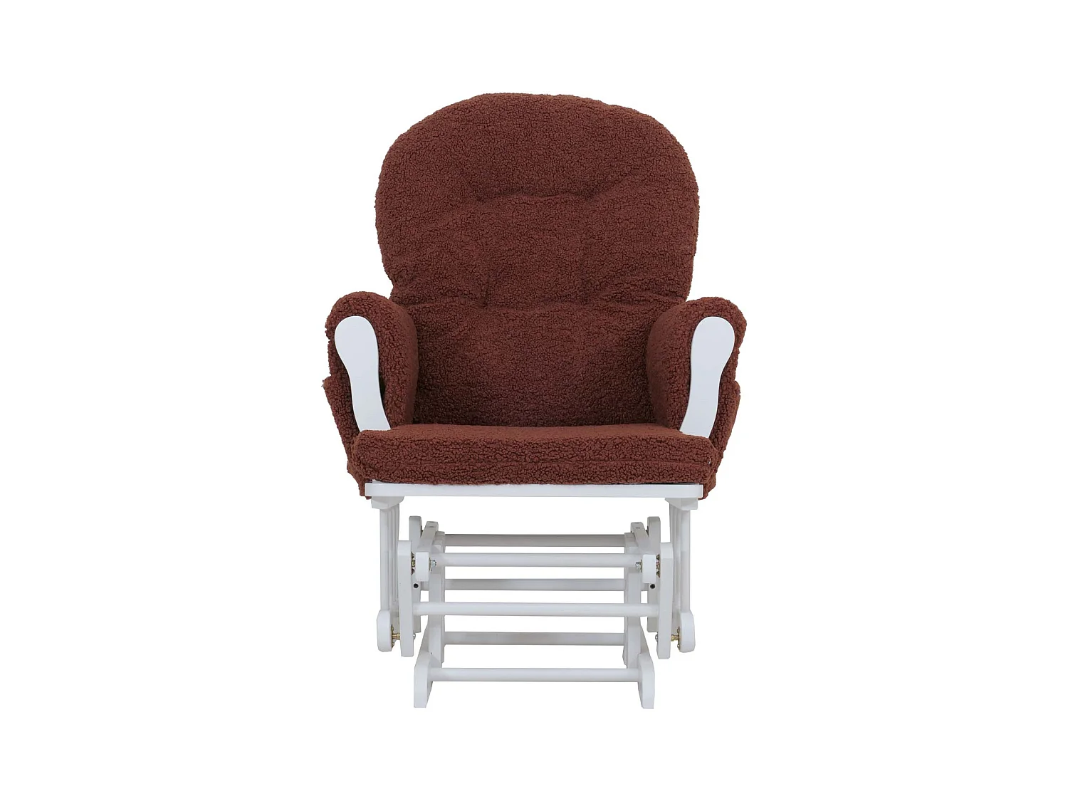 Fauteuil de relaxation MCW-C76,  brun rouille Bâti blanc