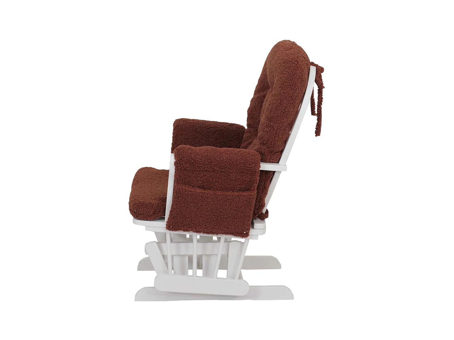 Fauteuil de relaxation MCW-C76,  brun rouille Bâti blanc
