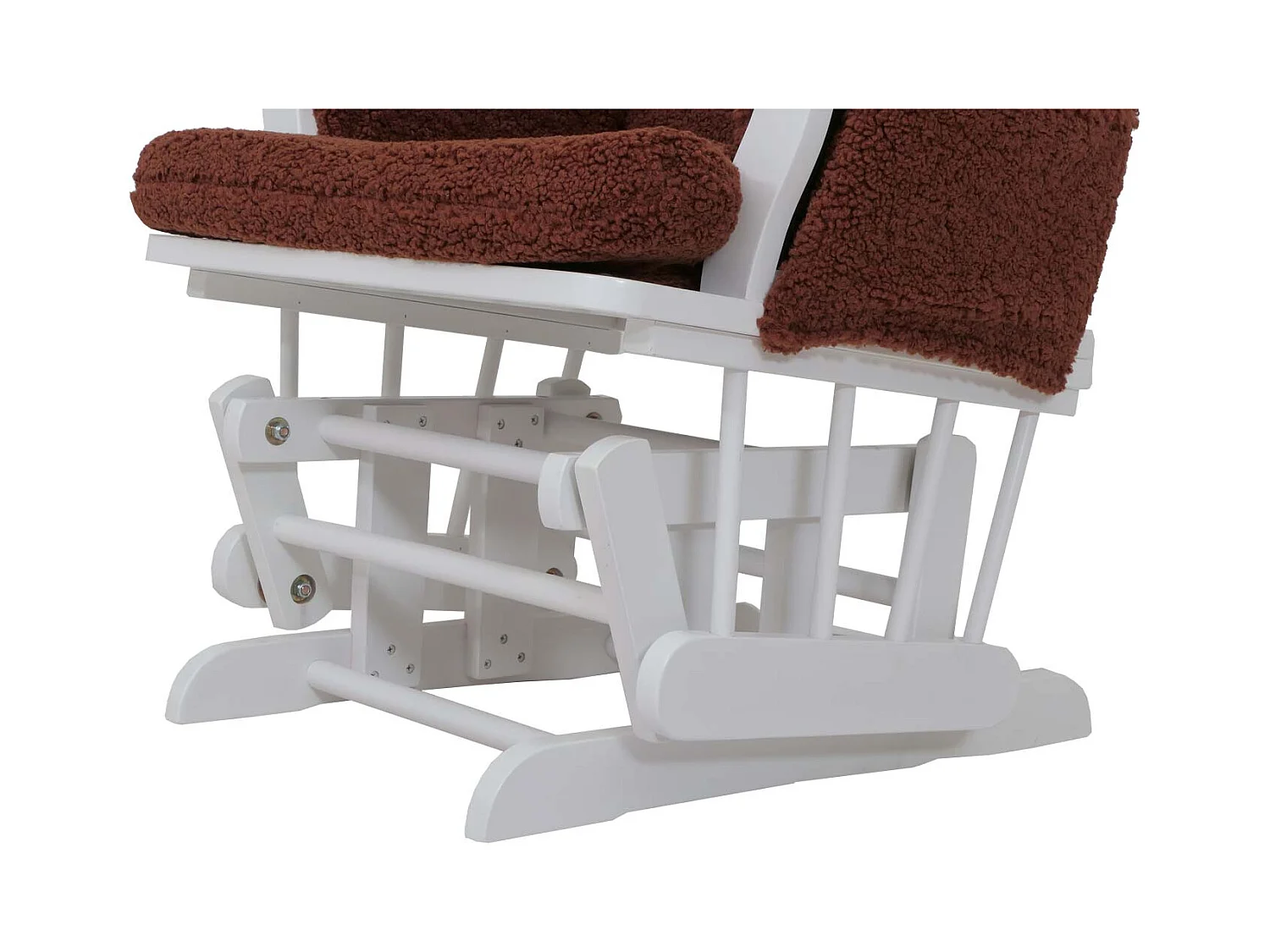 Fauteuil de relaxation MCW-C76,  brun rouille Bâti blanc