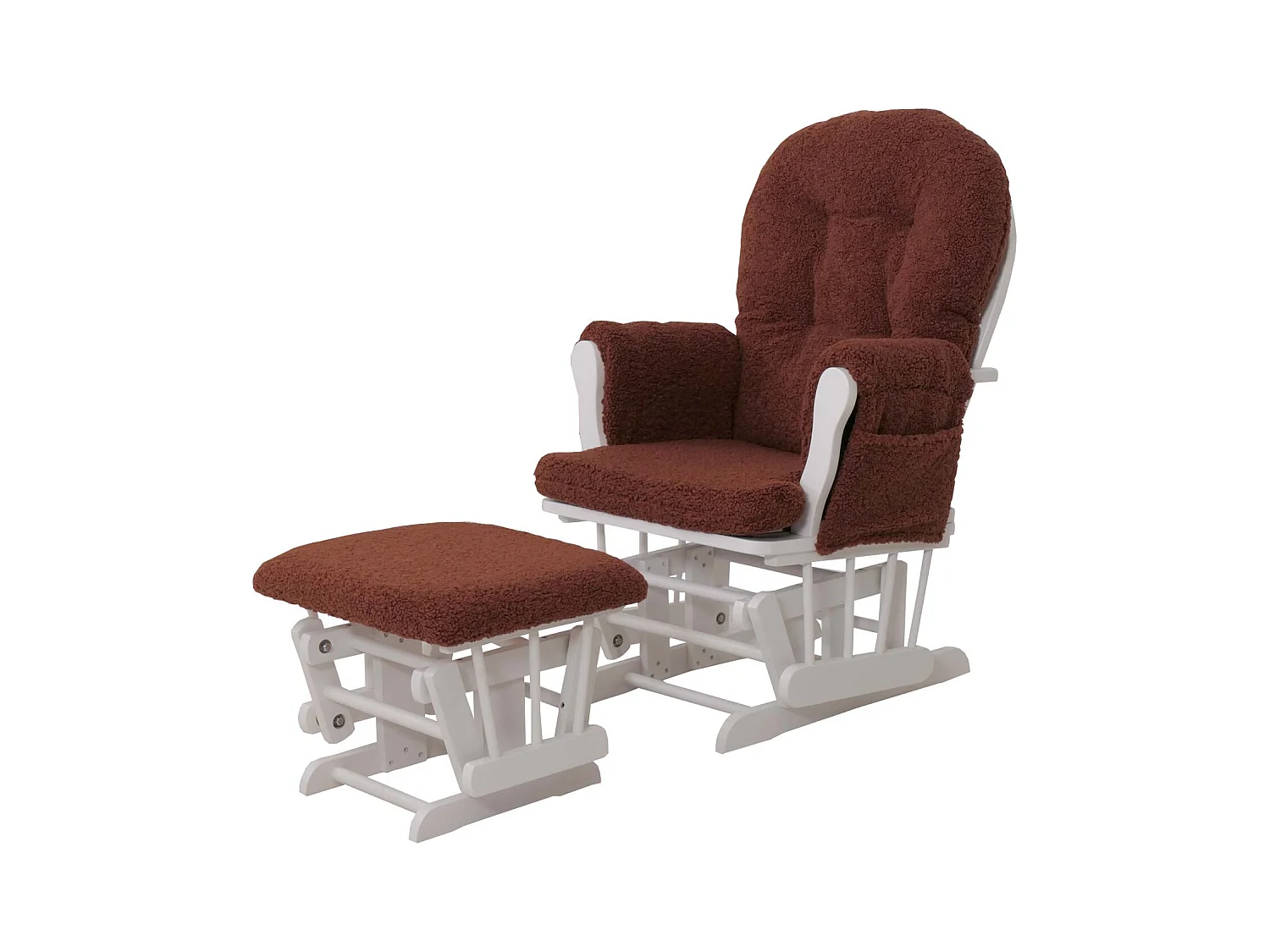 Fauteuil de relaxation MCW-C76,  brun rouille Bâti blanc