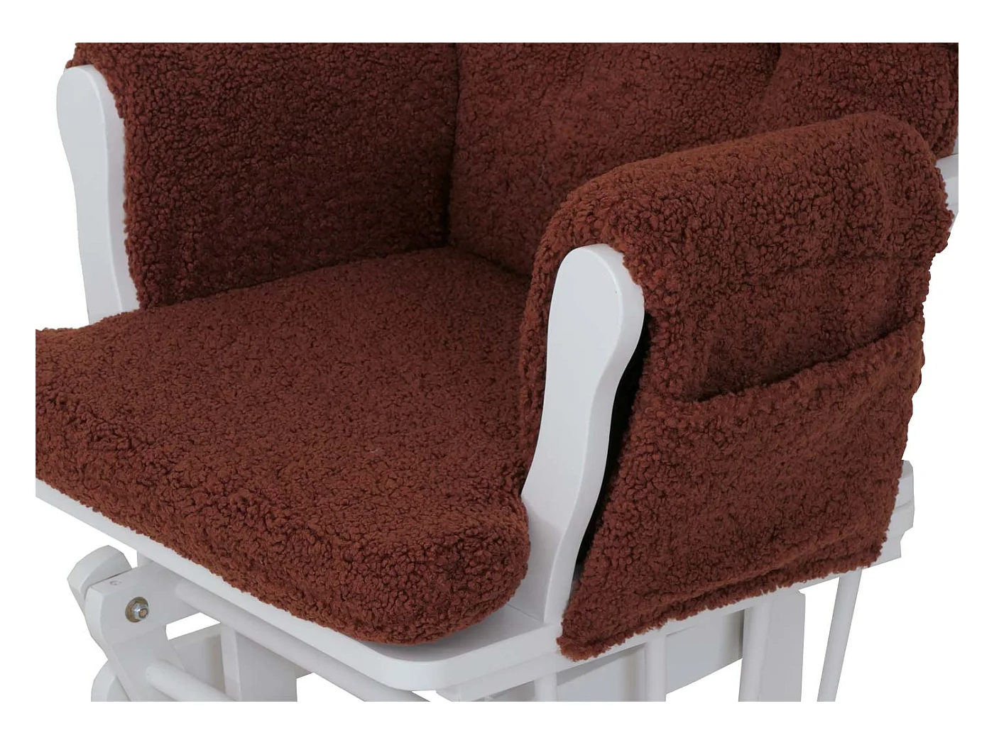 Fauteuil de relaxation MCW-C76,  brun rouille Bâti blanc