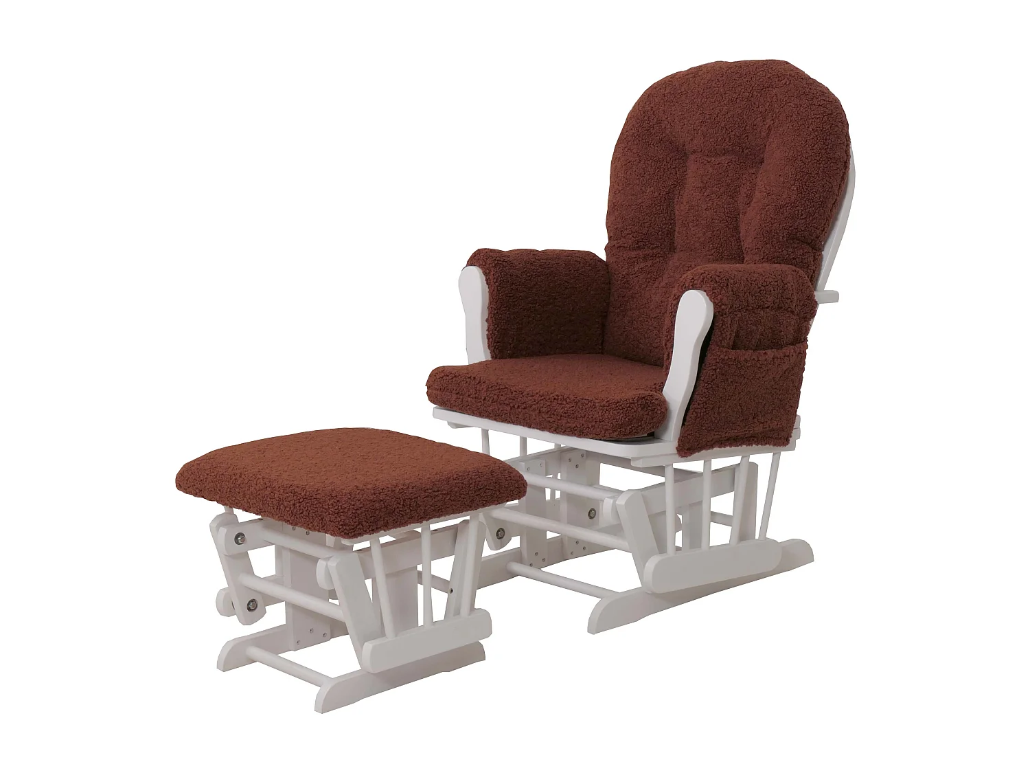 Fauteuil de relaxation MCW-C76,  brun rouille Bâti blanc