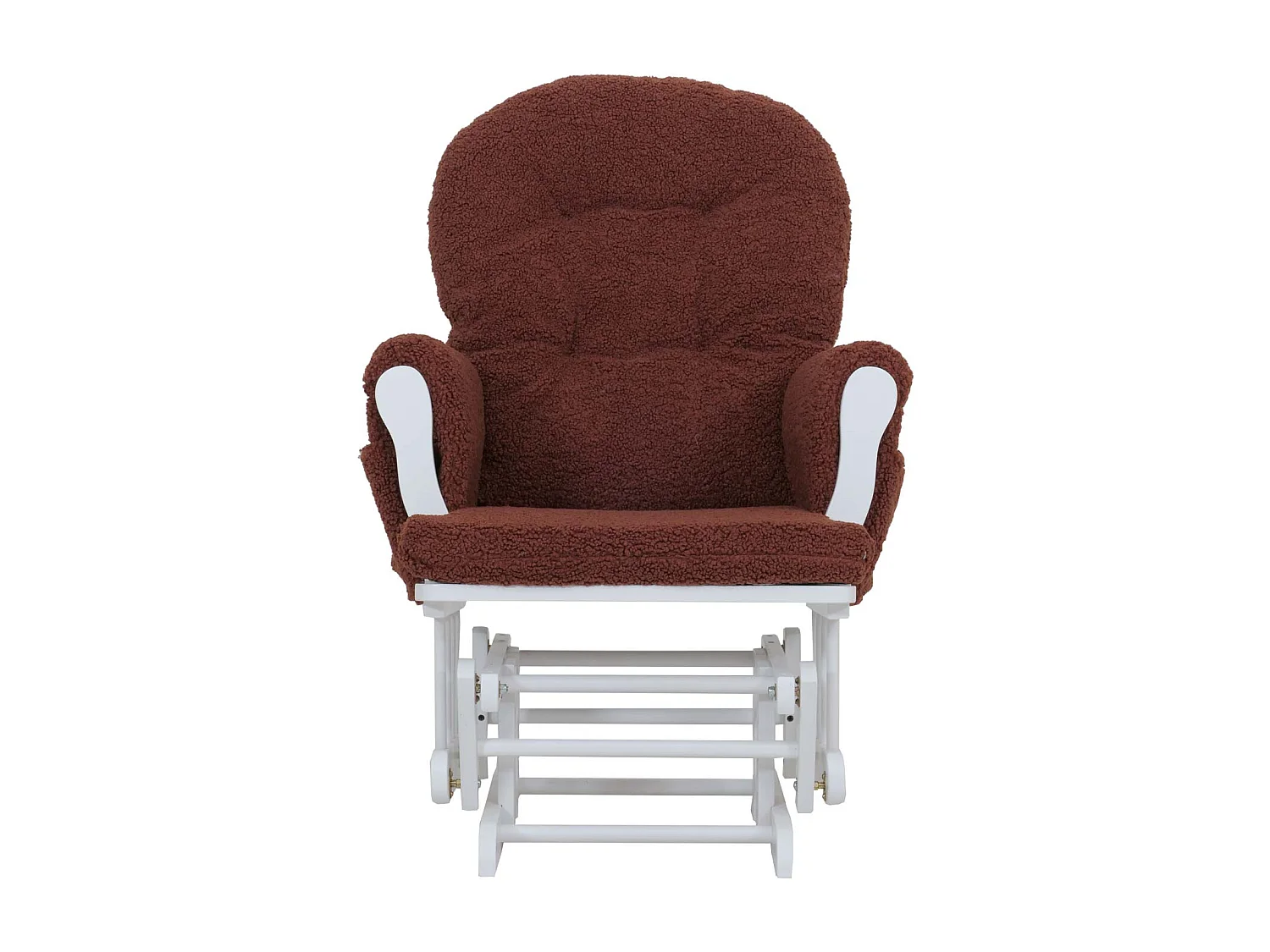 Fauteuil de relaxation MCW-C76,  brun rouille Bâti blanc