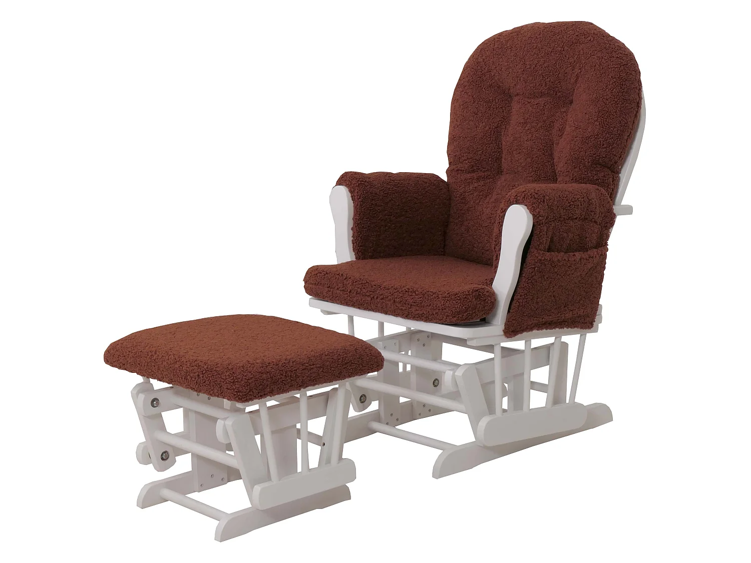 Relaxsessel MCW-C76, Rostbraun Gestell weiß