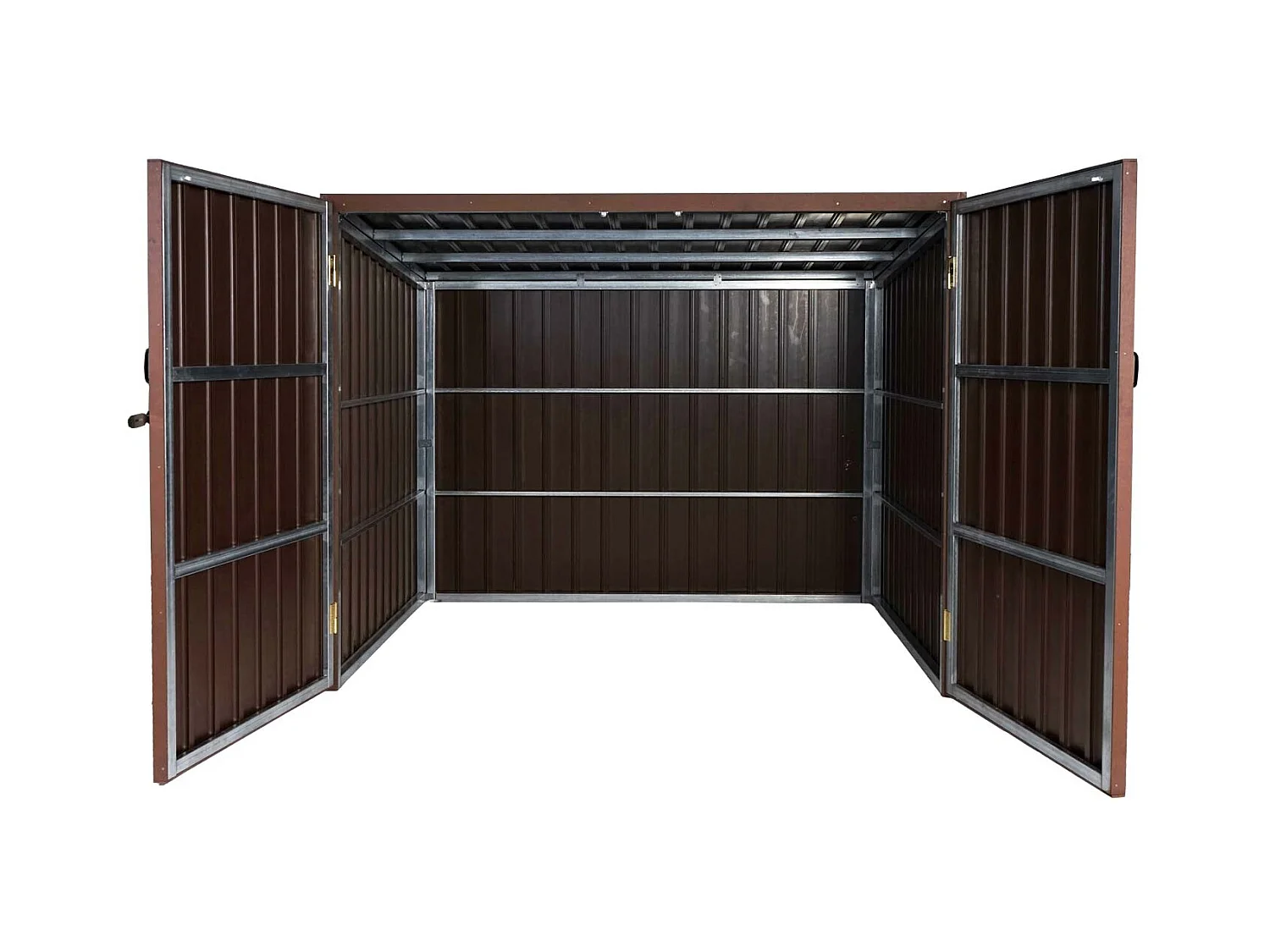 Garage armadio per biciclette serratura MCW-J29 acciaio ~ 4 bici 172x213x160cm marrone