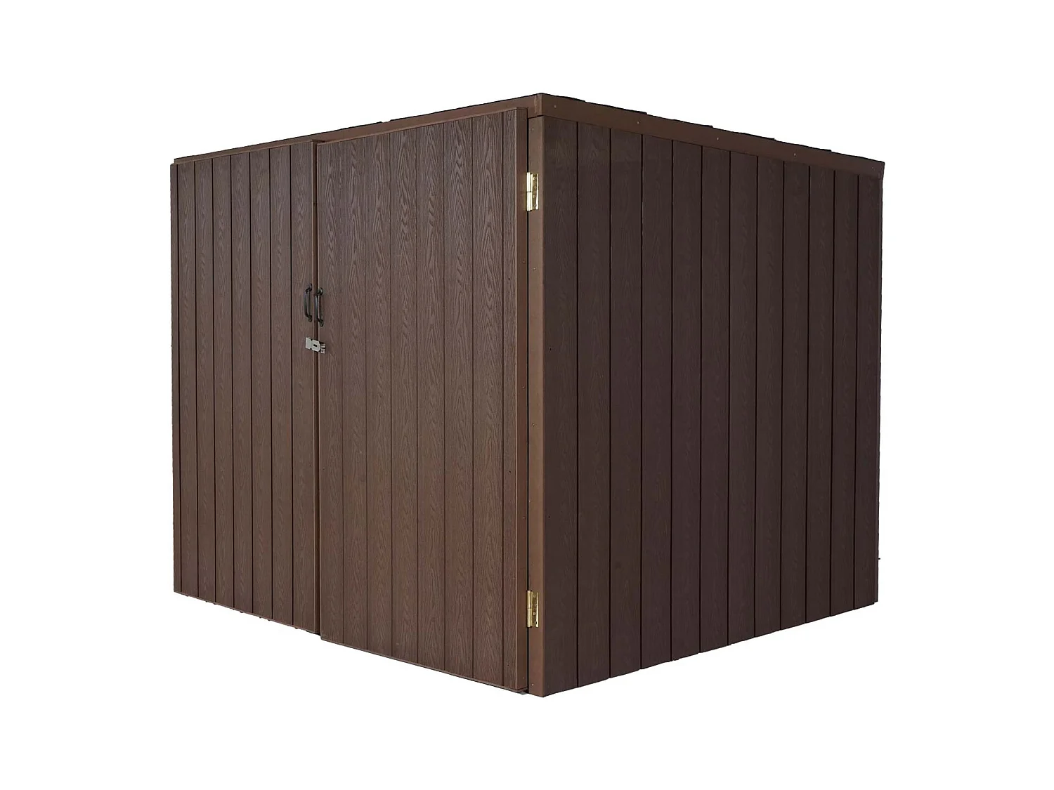 Garage armadio per biciclette serratura MCW-J29 acciaio ~ 4 bici 172x213x160cm marrone