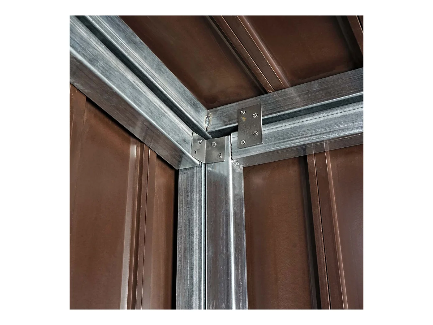 Garage armadio per biciclette serratura MCW-J29 acciaio ~ 4 bici 172x213x160cm marrone