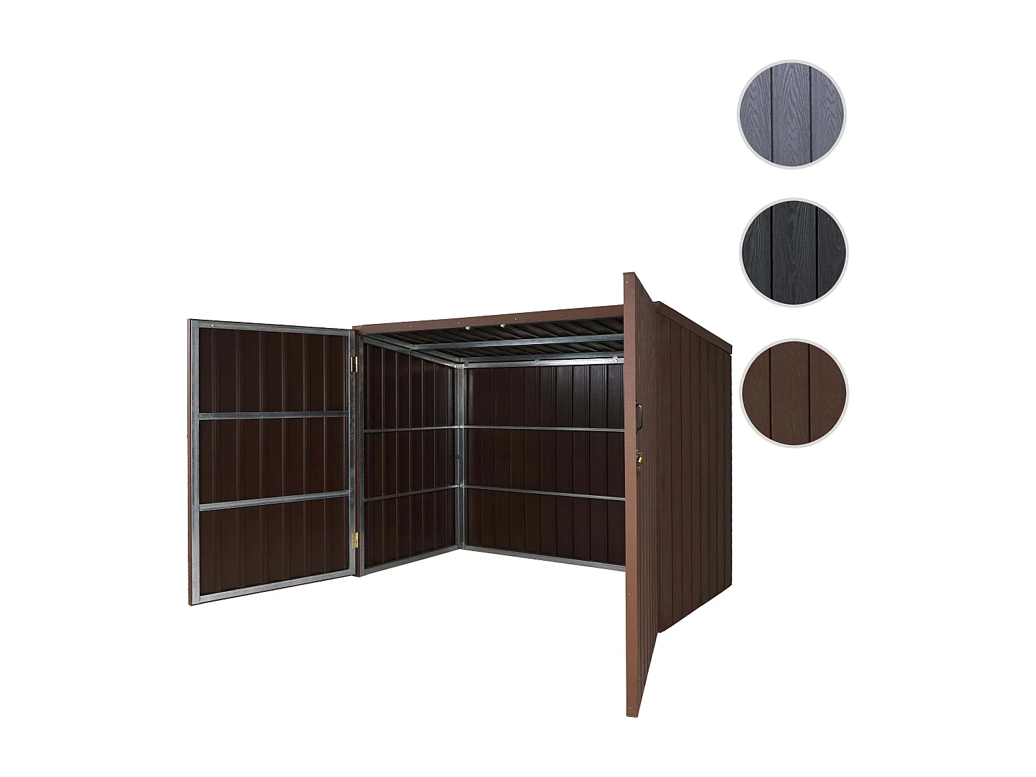Cykelgarage MCW-J29 (til 4 cykler),  4 cykler, 172x213x160 cm, brun