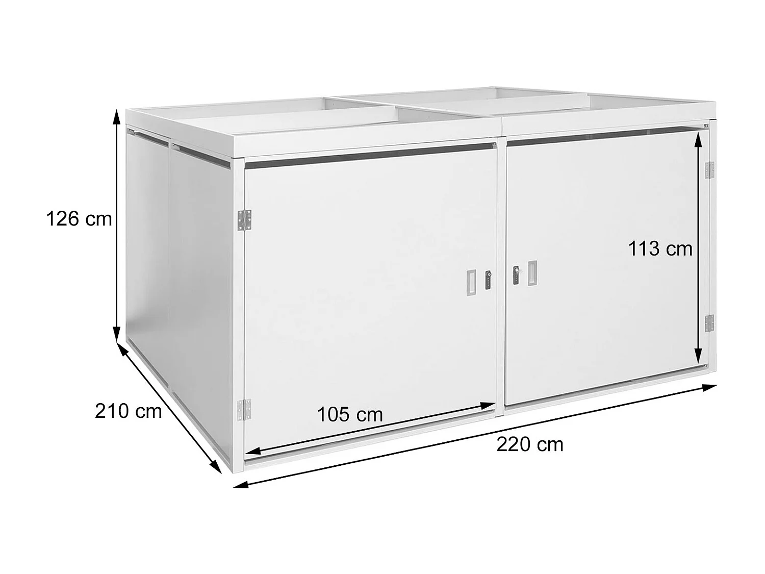 4er-Fahrradgarage Pflanzkasten MCW-L56b, Hellgrau