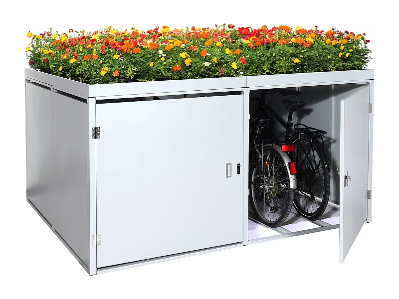 Garaż na 4 rowery Sadzarka MCW-L56b,  jasnoszary