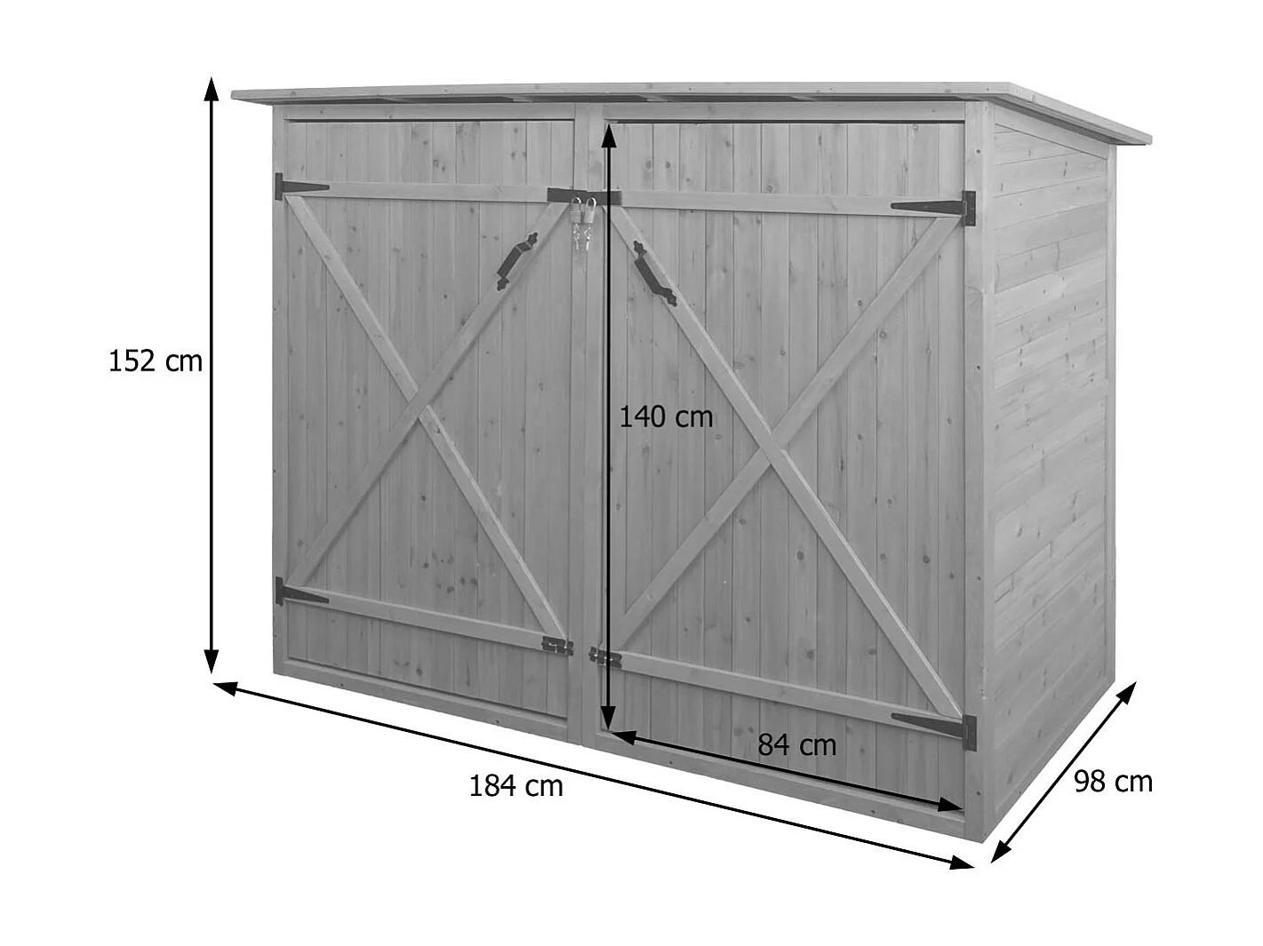 1er-Fahrradgarage MCW-H60, Anthrazit