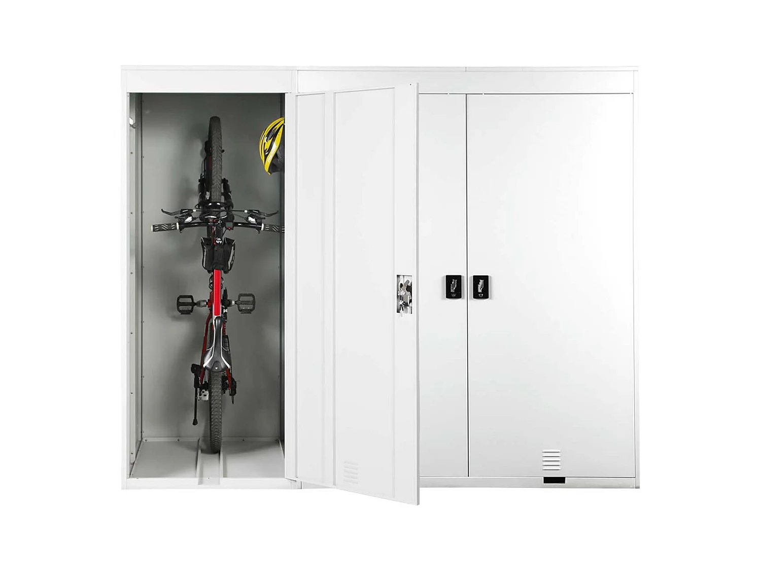 3er-Fahrradgarage MCW-H66, Hellgrau