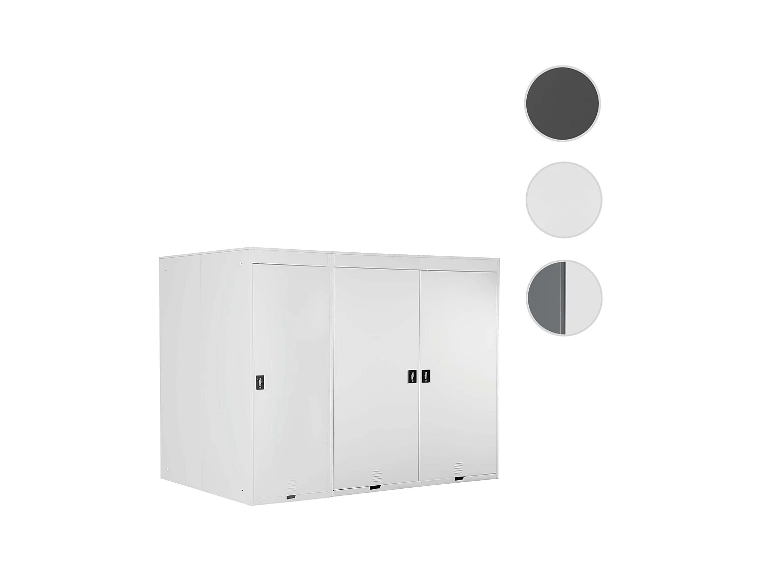 3er-Fahrradgarage MCW-H66, Hellgrau