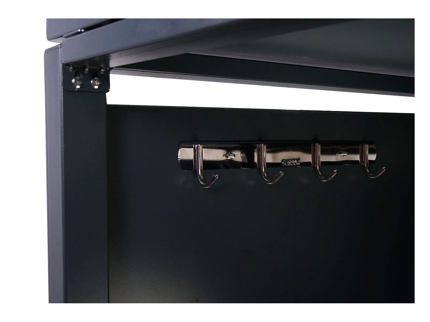 Garage armadio per 2 biciclette con serratura e fioriera MCW-L56b ferro acciaio zincato 125x113x208cm antracite