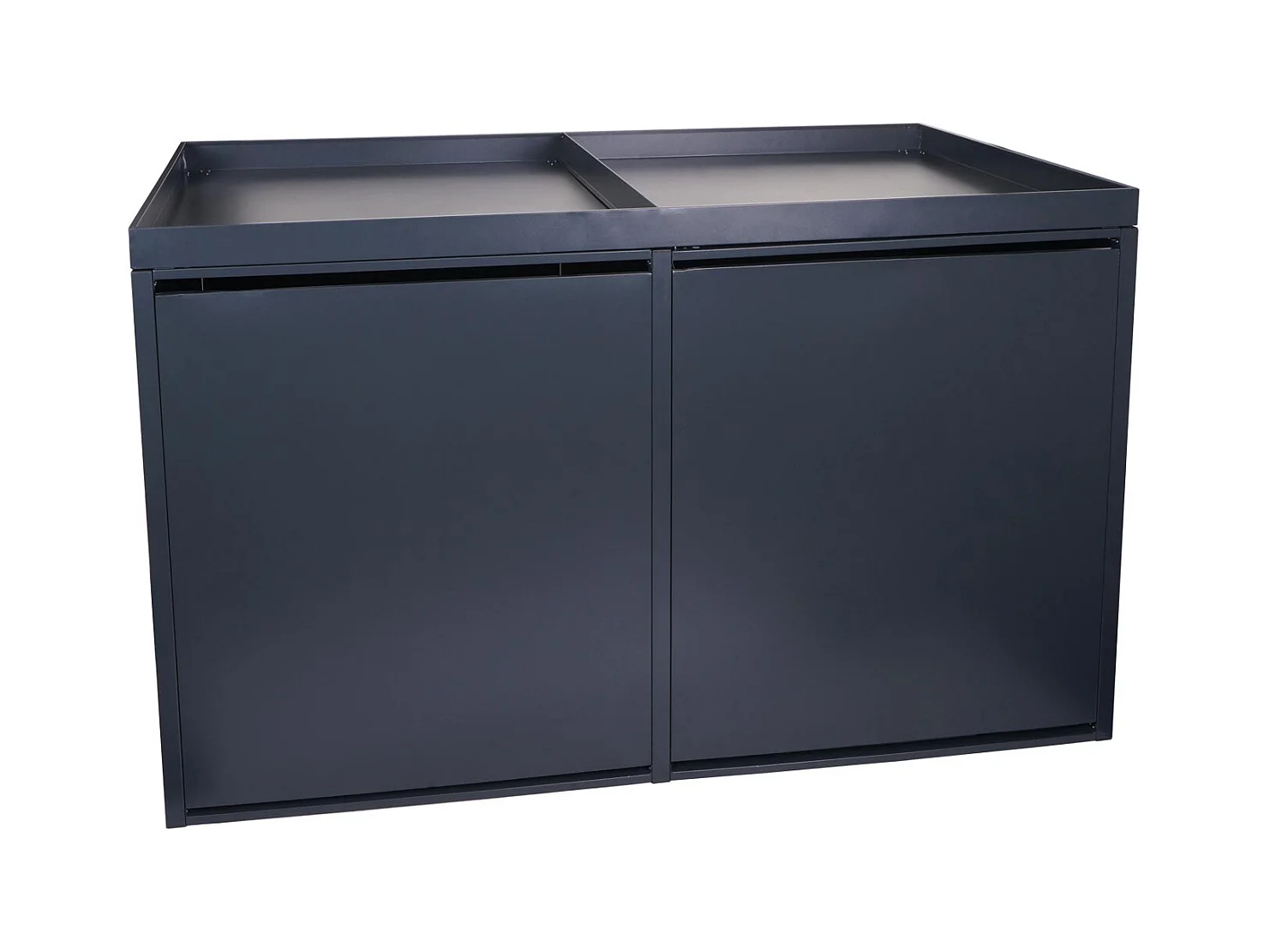 Garage armadio per 2 biciclette con serratura e fioriera MCW-L56b ferro acciaio zincato 125x113x208cm antracite