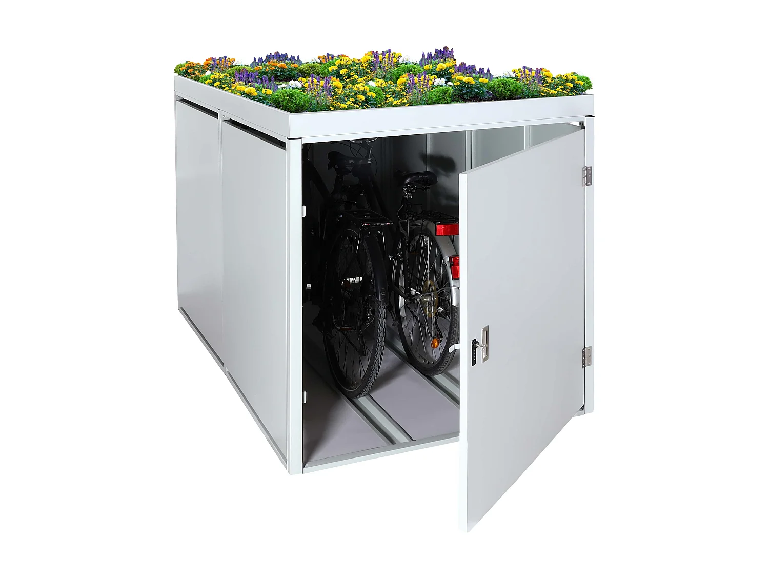 2er-Fahrradgarage Pflanzkasten MCW-L56b, Hellgrau