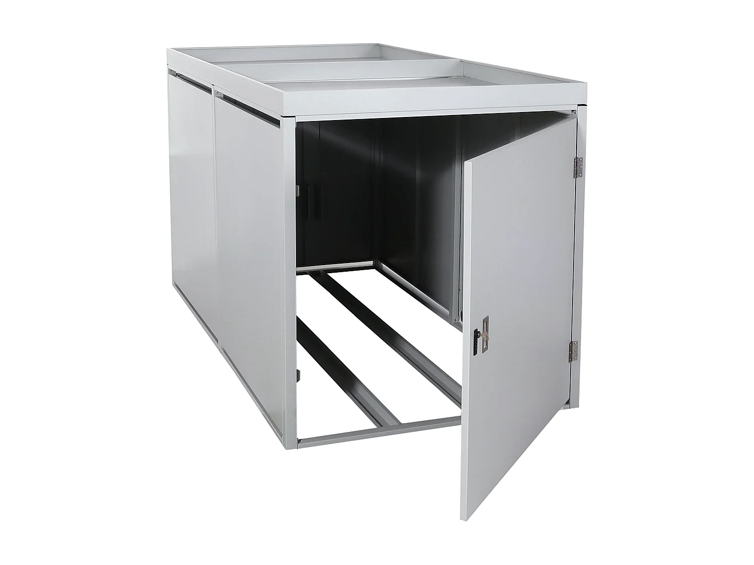 2er-Fahrradgarage Pflanzkasten MCW-L56b, Hellgrau