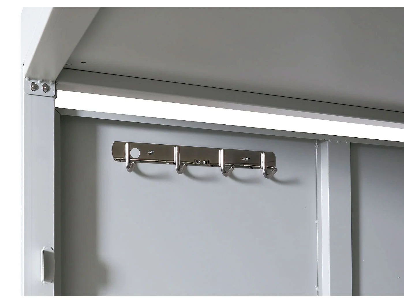 MCW-L56b 2-bike garage with planter,  light grey