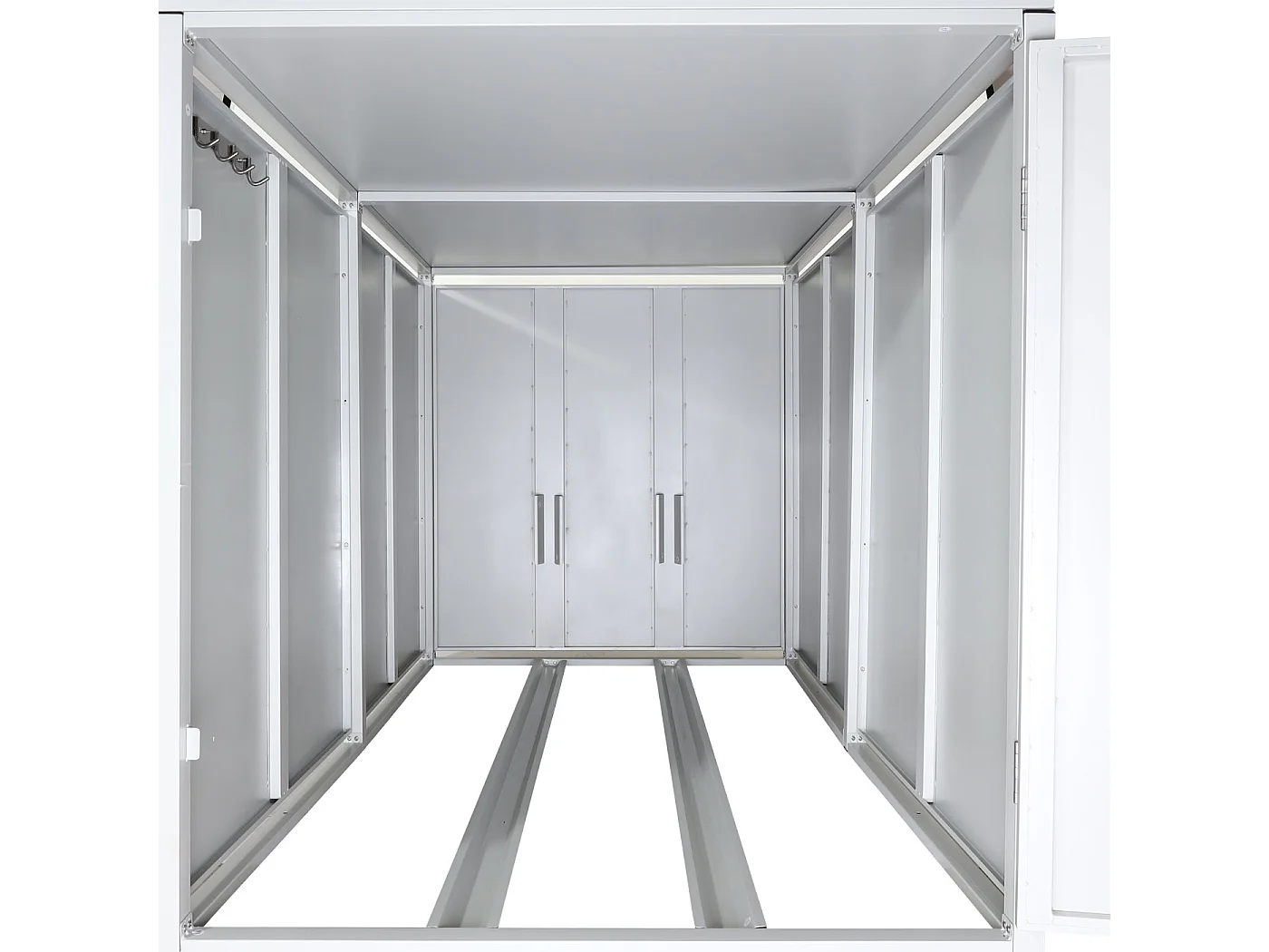 MCW-L56b 2-bike garage with planter,  light grey